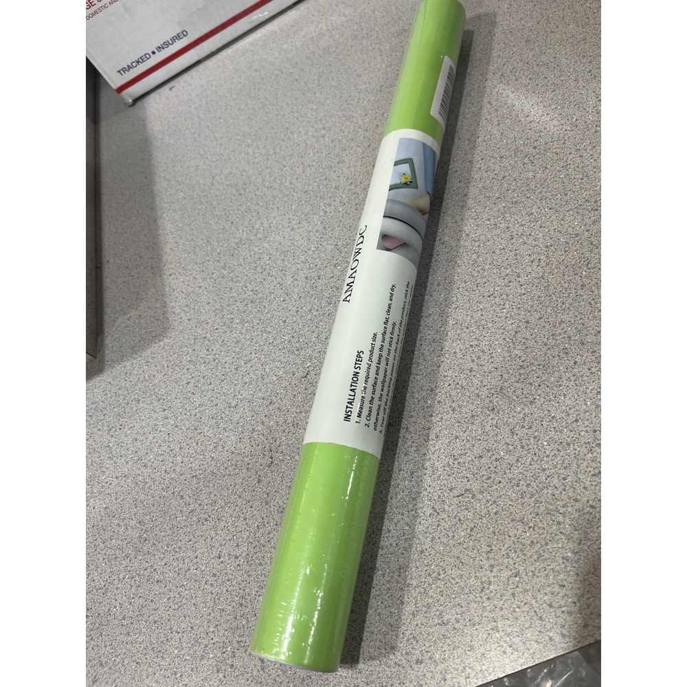 Amaoowdc Green Peel and Stick Wallpaper 17.51in x118in Matte Textured Vinyl Wrap - Picture 4 of 4